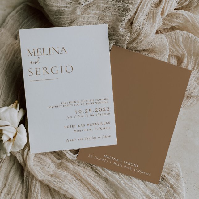 Convites Casamento Formal De Caligrafia Minimalista (Criador carregado)