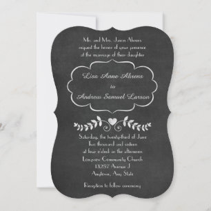 Convites Casamento Formal de Chalkboard Elegante