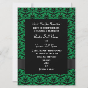 Convites Casamento formal de damas verdes e pretas