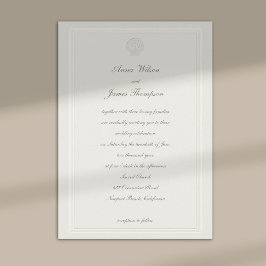 Convites Casamento Formal De Faux Embossed Frame Seashell E