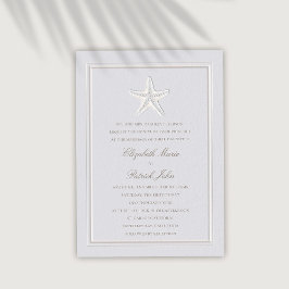 Convites Casamento Formal De Faux Embossed Starfish