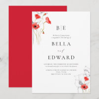 Casamento Formal de Flores Selvagens Vermelhas Ele