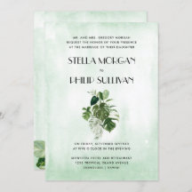 Casamento formal de folhagem tropical selvagem