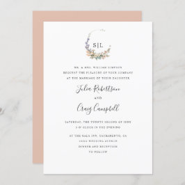 Convites Casamento formal de folhas e flores