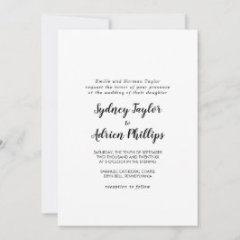 Convites Casamento Formal de Fotografia de Caligrafia Simpl