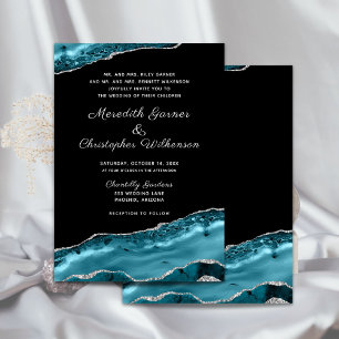 Convites Casamento Formal De Gito De Glitter De Agato De Te