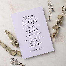 Convites Casamento formal de lilás