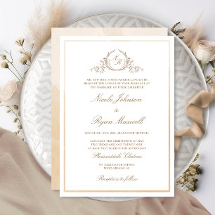 Convites Casamento Formal De Monograma De Creme De Água