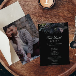 Convites Casamento Formal de Morte Preta Escura até Morte