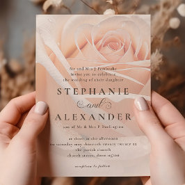 Convites Casamento Formal de Peach Rosa