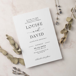 Convites Casamento formal de preto e branco