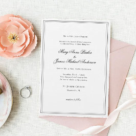 Convites Casamento Formal de Preto e Branco