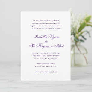 Convites Casamento Formal De Roxo Tradicional