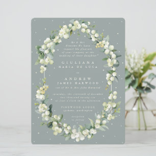 Convites Casamento Formal de Snowberry+Eucalyptus
