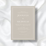 Convites Casamento Formal de Taupe Beige Moderno Elegante<br><div class="desc">Convite Formal para Casamento de Taupe Moderno Elegante, </div>