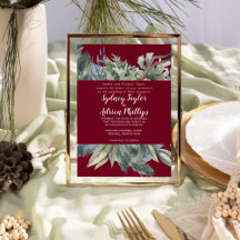 Casamento Formal de Winter Greenery Burgundy