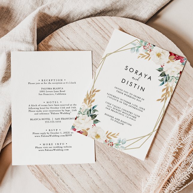 Convites Casamento Formal Dourado Clássico de Trás e Frente (Criador carregado)