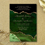 Convites Casamento Formal Dourado Glitter Geode Verde<br><div class="desc">Emerald Green Elegance,  Dourado convite para casamento com agitadores de glitter com pais do casal. Criado por © Casamentos Lesruba.</div>