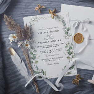 Convites Casamento Formal Elegante Botânico Acrílico Código