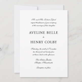 Convites Casamento Formal Elegante Clássico