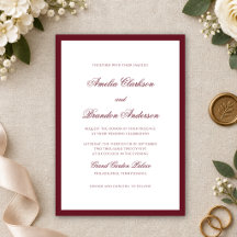 Casamento Formal Elegante com Borda de Borgonha Pr