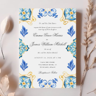 Convites Casamento Formal Elegante De Azulejos Italianos De