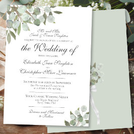 Convites Casamento Formal Elegante Eucalyptus & Greenery