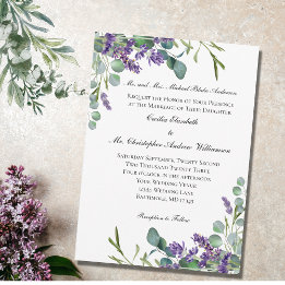 Convites Casamento Formal Elegante Eucalyptus lavanda
