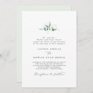 Convites Casamento Formal Elegante Greenery
