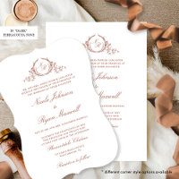 Casamento Formal Elegante Monograma Dark Terracott