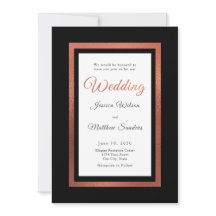 Casamento Formal Elegante Preto e Cobre Moderno