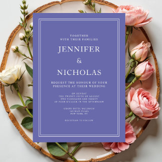 Convites Casamento Formal Elegante Roxo Moderno