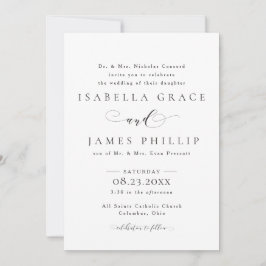 Convites Casamento formal em preto e branco