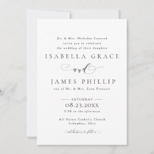 Convites Casamento formal em preto e branco