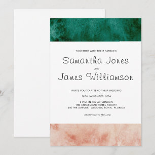 Convites Casamento Formal Formal Cor Verde Escamudo Rosa Co