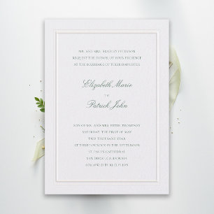 Convites Casamento Formal Moderno Clássico Elevado Pérola V
