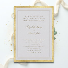 Convites Casamento Formal Moderno Clássico Falso Dourado Ma