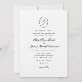 Convites Casamento formal monograma