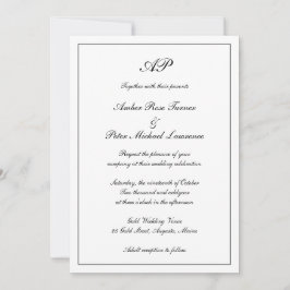 Convites Casamento Formal Monograma Elegante Tudo Em Um