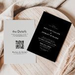 Convites Casamento Formal Negro Frente e Traseira Elegante<br><div class="desc">Este elegante convite formal de casamento e de volta é perfeito para um casamento rústico. O design apresenta uma fonte elegante de caligrafia em um fundo preto e branco para embelezar seu evento.</div>