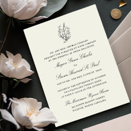 Convites Casamento Formal Preto e Branco