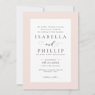 Convites Casamento formal rosa blush