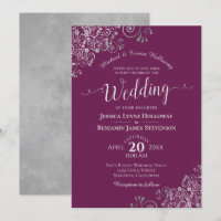 Casamento Formal Roxo Do Gabinetes Elegante Do Lac