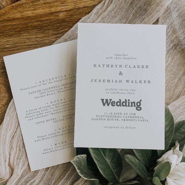 Convites Casamento Formal Simples Frente e Verso (Criador carregado)