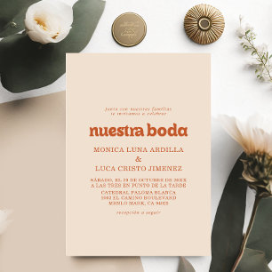 Convites Casamento Formal Simples Terracotta Nuestra Boda