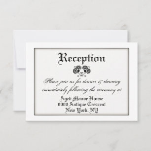 Convites Casamento formal vintage preto e branco