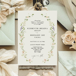 Convites Casamento Formal Vintage Rústico com Flores Silves