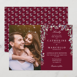 Convites Casamento Foto Cascata de Flores Silvestres Borgon