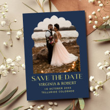 Casamento Foto Save The Date Azul Marinho Royal Ch