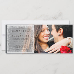 Convites Casamento Fotográfico 2 Sobreposição de Flocos de 